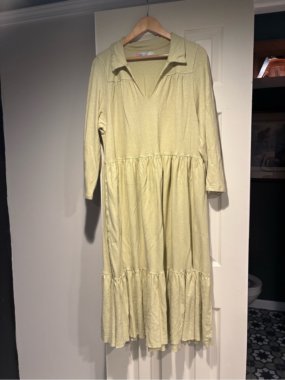 Light Green Tiered V-Neck colllar maxi Dress - FP beach